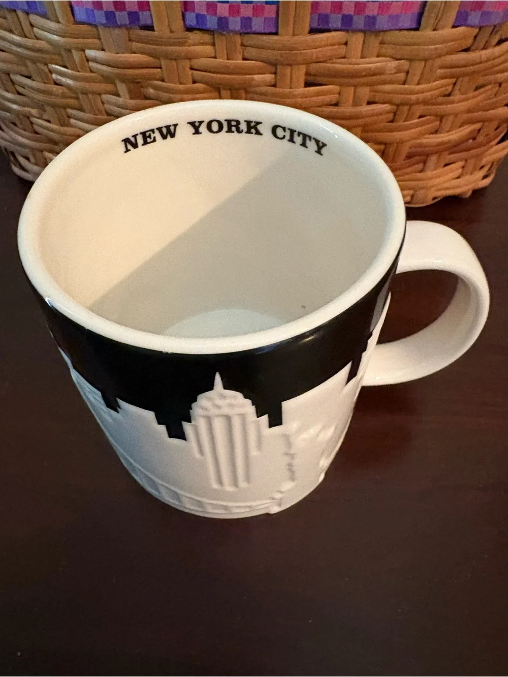 Starbucks New York City Embossed Skyline Ceramic Mug - Black and White 2012